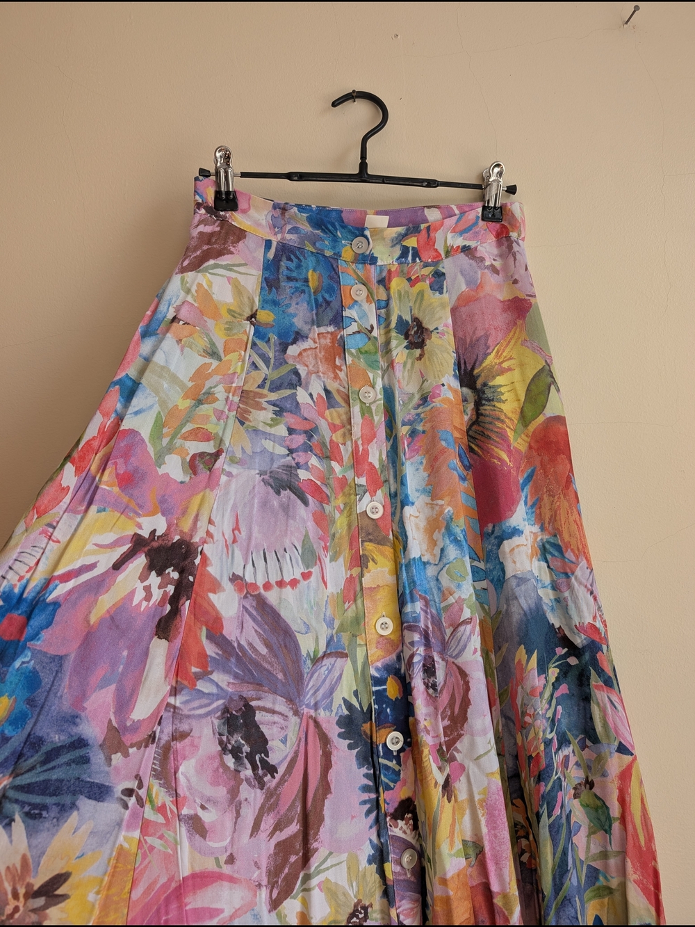 Watercolor Floral Maxi Skirt